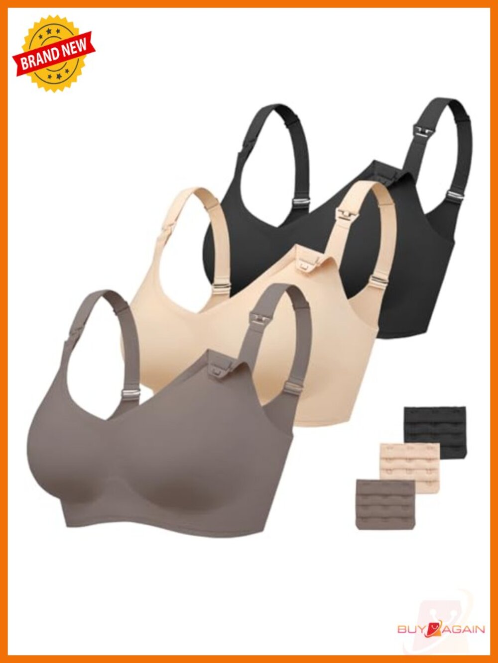 3 Pack Nursing Bras Wireless Seamless Maternity Bras For Breastfeeding